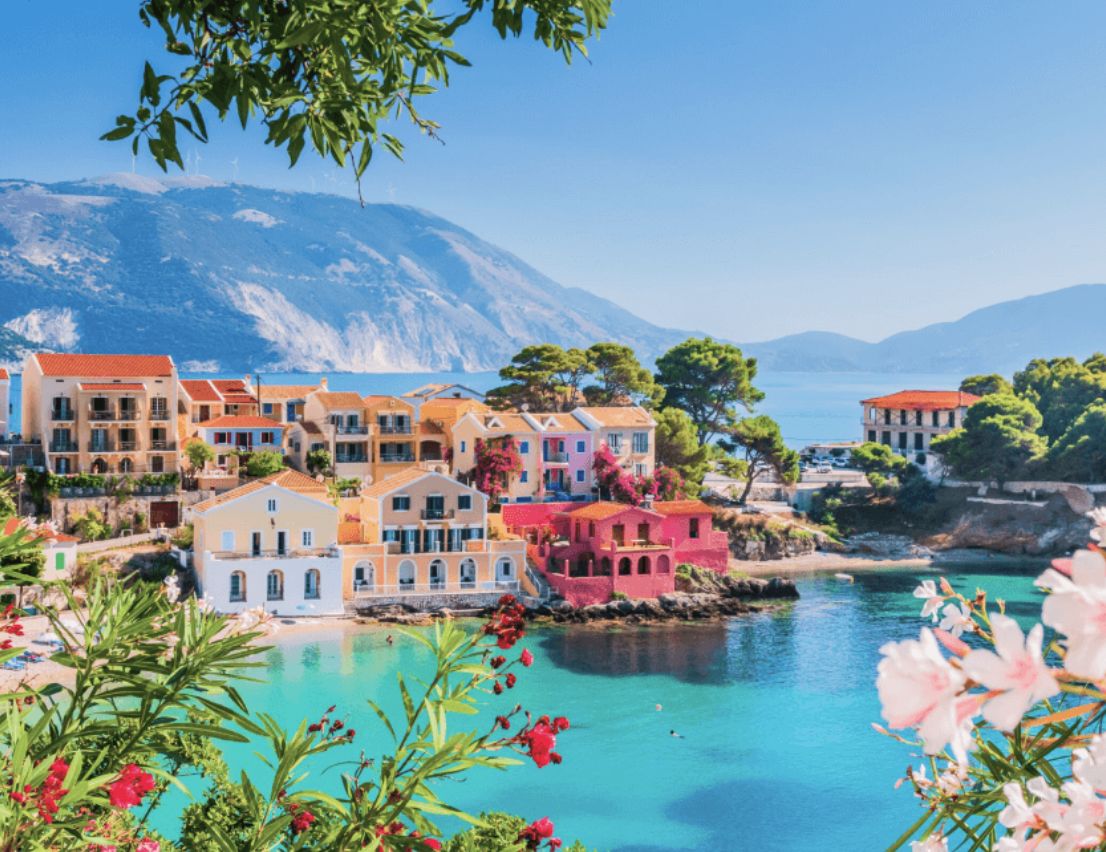 Colourful Greek harbour town